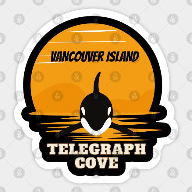 Telegraph Cove - Orcas - Vancouver Island Sticker by DW Arts Design